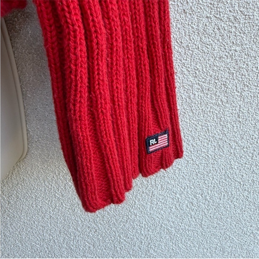 Vintage Ralph Lauren American Flag Sweater Hoodie Large USA - Picture 3 of 10
